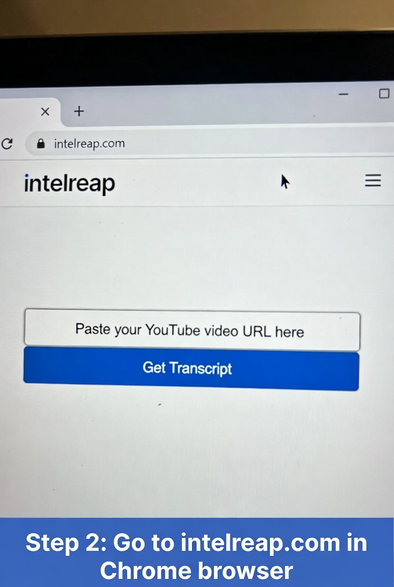 Step 2: Go to intelreap.com in Chrome browser - IntelReap free YouTube to MP3 downloader